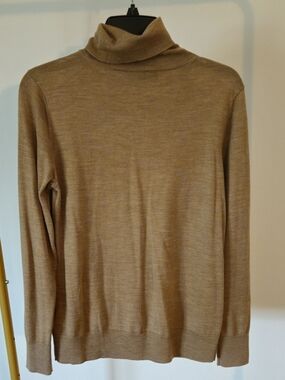BR Women's Merino Tan Turtleneck Sweater